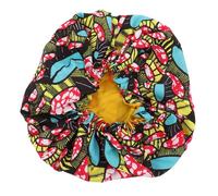 Ipetboom Gorro Pelo Ajustable de Satén Doble Capa, Talla Única, Cómodo y Anticaída, para Dormir de Noche y Cuidado del Cabello, Color Amarillo Líneas Ovaladas