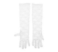 Ipetboom Guantes De Encaje Largos para Mujer Blancos y Elegantes para Bodas Cenas Fiestas De Graduación y Banquetes Románticos