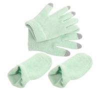 Ipetboom Guantes Hidratantes de Gel para Manos Secas y Agrietadas Calcetines Hidratantes para Pies Secos y Agrietados Talla Única Color Otoño Verde Set de Cuidado Profesional para Spa