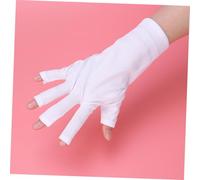 Ipetboom Guantes UV para Manicura Dedo Protección Radiación Lámpara Color Blanco Confort Elástico Costuras Resistentes Profesional y Personal