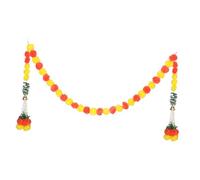 Ipetboom Guirnalda de Flores de Caléndula Artificiales para Decoración Adorno Multifuncional para Diwali Bodas y de con Campanas y de Colgar y Decorar Casa
