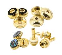 Ipetboom Hebillas De Botón Para Trompeta Pequeño Tamaño, Set De 12 Piezas Borde Dorado, Accesorios Metálicos Para Reparación y Sustitución De Pistones En Trompeta, Kit Funcional Para Músicos