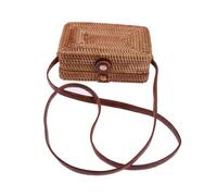 Ipetboom Hombro de Ratán para Mujer Mini Bandolera Diagonal de Redonda Cuadrada