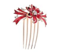 Ipetboom horquilla de aleación Tocados peine Pañuelo de boda accesorios pinzas para el cabello de oro rosa boda pasador de pelo con doble flor de pedrería Aleación de zinc