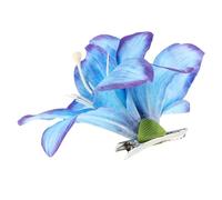 Ipetboom Horquilla flor de lirio peluca con borlas accesorios para el cabello de flores pinzas para el cabello de novia ballena llaveros horquilla de verano de flor aleación Blue