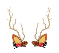 Ipetboom Horquilla Luminosa De Cuerno De Reno Sujetapelos De Asta De Ciervo Brillante Para Disfraces Navideños y Cosplay