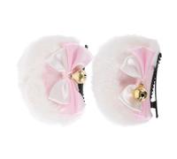 Ipetboom Horquilla Orejas de Oso Preciosa Pinza Cabello Adorable Decoración de Tocado de Peluche Accesorios para Cosplay de Criada Horquilla Lazo Cabello