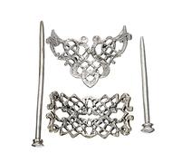 Ipetboom Horquilla Vikingo 2 Piezas Pinza Pelo Retro de Aleación Accesorio de Cabello para Mujer Diseño Elegante para Fiestas y Celebraciones
