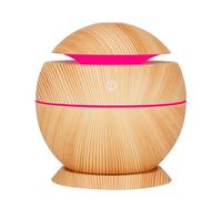 Ipetboom Humidificador de Aire Portátil USB 130 Ml para Escritorio y Coche, Mini Difusor Silencioso Luz LED Madera Clara, Humidificador Doméstico Oficina para Ambiente Saludable