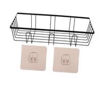 Ipetboom Jabonera de Hierro sin Taladro Ventosa Negra, Estante de Baño Resistente Drenaje, Gancho para Esponja, Cesta de Ducha para Champú y Gel, Organizador para Ducha y Baño