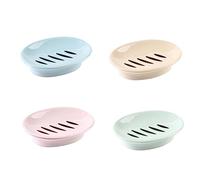 Ipetboom Jabonera de Plástico con Drenaje Doble Soporte para Jabón Color Azul para Baño y Cocina para y Gimnasios