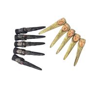 Ipetboom Juego De 10 Uñas Postizas Para Uñas De Los Pies Pegatinas Para Los Ojos Soporte De Gel Con Purpurina Tiras Cuadradas De Emulsión Para Halloween