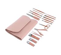 Ipetboom Juego De 16 Uds. cortaúñas Kit de manicura profesional clavo pegamento de uñas limas de uñas gel constructor para uñas cuidado de uñas alicate cortauñas corta uñas nail kit Golden