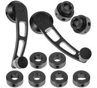 Ipetboom Juego de 2 Manivelas para Elevalunas de Coche Manivela Manual de Aleación de Aluminio Color Negro Repuesto para Ventanilla de Vehículo Clásico Kit Práctico para Reparación