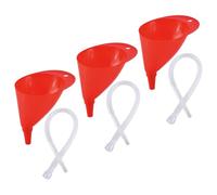 Ipetboom Juego de 3 Embudos de Plástico Grandes con Tubo Transparente y Boquilla Larga Ángulo para Aceite y Combustible Reutilizables para Automóviles Motocicletas y Vehículos