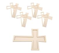 Ipetboom Juego de 5 Piezas de Cruces de Madera Natural para Decorar Fiestas de Pascua y Centros de Mesa de Bautizo, Ideales para Pintar y Teñir