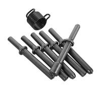Ipetboom Juego de Accesorios para Punzón Neumático 7 Piezas con Martillo Remachador Semihueco y Sólido Resortes de Retención para Herramientas de Remache y Cincelado Kit Profesional para