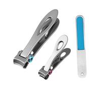 Ipetboom Juego de Cortaúñas Profesional de Acero Inoxidable Alas Anchas y Afiladas, 3 Piezas para Uso en Salones de Manicura