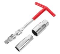 Ipetboom Juego de Llaves de Vaso para Bujías 16 Mm y 21 Mm Mango en T, Herramienta de Acero Resistente para Instalación y Ajuste de Bujías en Cortacésped, Motos y Motores Pequeños