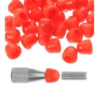 Ipetboom Kit de 48 Cabezales Reemplazo para Martillo de Gancho Rojo, Herramienta para Eliminar Abolladuras de Carrocería, Reparación de Golpes y Daños Automotrices, Accesorio para Kit