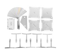 Ipetboom Kit de Herramientas de Luthier para Guitarra Acústica y Eléctrica, Juego de 17 Galgas de Espesores y Medidores de Acción de Cuerdas Regla en T Metálica para Mantenimiento y