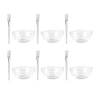 Ipetboom Kit Facial 12 Piezas Cuenco Transparente de 7,2 Cm y Cepillo Suave para Mascarillas Faciales, Recipiente para Mezclar y Aplicar Mascarilla de Barro, Adecuado para Cuidado Casero
