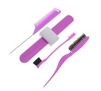 Ipetboom Kit Profesional para Teñir el Cabello Peine de Peluquería Magnético y Círculo de Horquilla, 4 Piezas, Color Púrpura, Adecuado para Uso en Salón y Hogar