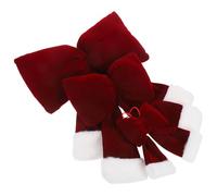 Ipetboom Lazos Navideños de Franela Roja Oscura 3 Piezas Pequeño 10X16 CM Mediano 20X30 CM Grande 30X38 CM Adornos para Árbol de Navidad Colgantes Decorativos para Guirnaldas y