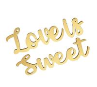 Ipetboom Letrero Decorativo Love Is Sweet para Mesa de Boda Letras Grandes Doradas de Madera Cartel de Amor Multiusos para Decoración de Bodas Despedidas de Soltera y Aniversarios
