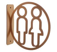 Ipetboom Letrero para Baño Acrílico Doble Cara Montaje Lateral Señalización para Puerta de Aseo de Hombres y Mujeres Decoración Funcional para Hogar Oficina y Negocios Color Dorado 1