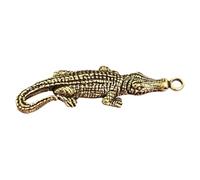 Ipetboom Llavero Colgante Cocodrilo de Latón Retro Vintage Mini Adorno Resistente y Ligero para Llaves y Accesorios de Bolso