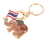 Ipetboom Llavero colgante de elefante tailandés: Llavero metálico patriótico con la bandera de Tailandia - Adorno para bolso de elefante - Decoración para bolso de mujer - de recuerdo de viaje