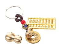 Ipetboom Llavero de Coche Metálico con Abaco Simulado y Colgante de Moneda Antigua Diseño Resistente y Versátil para Llaves de Auto Mochila y Bolso Decoración Tradicional de Estilo Chino