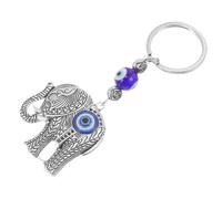 Ipetboom Llavero de Elefante Ojo Turco Azul Accesorio Decorativo para Coche y Bolso Amuleto Mal de Ojo Aleación Resistente y Diseño Colgante para Mujer