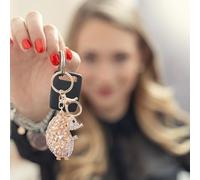 Ipetboom Llavero Decorativo de Erizo Colgante de Gemas de Imitación, Accesorio Artesanal de 1 Pieza en Colores Brillantes para Bolso y Obsequio