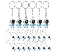 Ipetboom Llaveros de Astronauta Pvc Suaves, 24 Piezas Mini Llaveros Kawaii Azul Pequeño 3.8 Cm, Colgantes para Mochilas, Rellenos para Bolsas de Regalos y Premios de Fiesta Temática