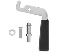 Ipetboom Manija para Puerta de Estufa de Leña Grande en Forma de L, con Tornillos y Eje de Gancho, Resistente al Calor para Repuesto de Puerta de Caldera y Cenicero, Accesorio Duradero