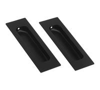 Ipetboom Manijas Empotradas para Puertas Correderas 120X40 MM Tiradores Ocultos de Borde Negros para Armarios Juego de 2 Unidades Agarre Integrado para Puertas Corredizas en Cocina y