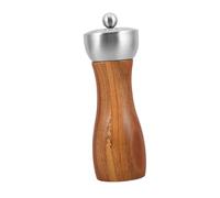 Ipetboom Manual de Pimienta y Sal Núcleo Cerámico Acabado de Madera Elegante Cabezal de Acero Inoxidable Resistente para Especias Ajustable para Cocina y Viaje