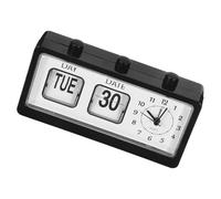 Ipetboom Manual Flip Desk Clock with Perpetual Calendar and Alarm Retro Mechanical Page Turning Design No Battery Needed Suitable For Office Study and Learning