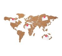 Ipetboom Mapa de Corcho Autoadhesivo con Diseño de Rayas para Decoración de Pared Tablero Decorativo Rústico Hogar Superficie Lisa y Segura Adecuado para Oficina y Sala