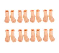 Ipetboom Marionetas de Dedos 16 Piezas de Vinilo Colorido para Educación Infantil Preescolar Juguete Didáctico de Pies Humanos 3D para Reconocimiento y Aprendizaje Lúdico