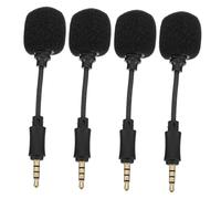 Ipetboom Micrófono de Grabación Cancelación de Ruido para Portátil y Móvil, Compacto y Portátil, Plug and Play para Transmisión, Canto y Conferencias, Color Negro, Paquete de 4 Unidades