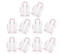 Ipetboom Mini Maletas de Plástico Rosa 10 Piezas para Recuerdos de Fiestas Caja de Obsequio Portátil Tipo Maleta Compartimentos Internos Adecuado para Dulces Joyas y Bodas