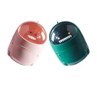 Ipetboom Mini Papelera de Escritorio Tapa Abatible Set 2 Unidades Plástico Verde y Rosa Diseño Dinosaurio Compacta y Portátil para Oficina Cocina y Baño