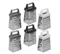Ipetboom Mini Rallador de Caja de Acero Inoxidable 6 Piezas, Rallador de Alimentos de Cocina Portátil de 4 Lados, Colores, Herramienta Multiuso para Queso, Frutas y Verduras en Hogar