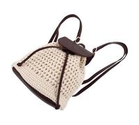 Ipetboom Mochila de Crochet Mujer Estilo Bohemio Solapa y Cordón, Poliéster y Pu, Transpirable, Espaciosa y Versátil para Uso Diario y Viajes