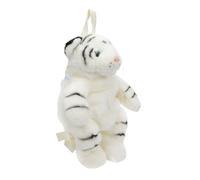 Ipetboom Mochila de Peluche Tigre para Niños Mochila Escolar de Dibujos Animados Gris para Uso Diario y Excursiones Tamaño Pequeño