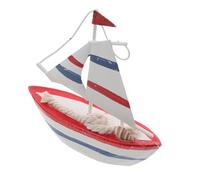 Ipetboom Modelo de Barco pequeño Adorno de Barco de Mesa decoración temática del océano Red