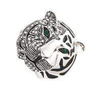 Ipetboom Morena Tigre Retro Boda Flor En El Ojal Broche Para Traje De Hombre Alfiler De Collar Broches De Suéter Accesorios Broche De Tigre Accesorio Tigre Silver Pedrería